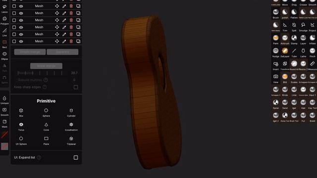 Nomad Sculpt - LOW Poly - Guitar - use Split / Trim Tool смотреть онлайн