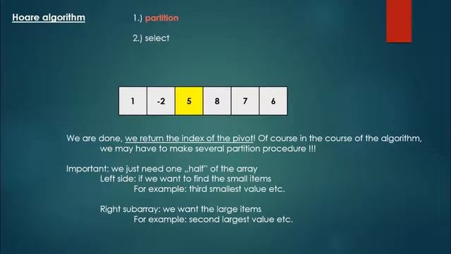 Quickselect Hoare Algorithm смотреть онлайн