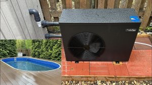 Инверторный тепловой насос Fairland греет воду в каркасном бассейне на даче