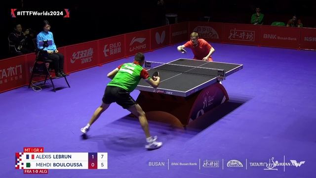 Alexis Lebrun (FRA) vs Mehdi Bouloussa (ALG) | MT G4 - Match 2 | #ITTFWorlds2024 смотреть онлайн