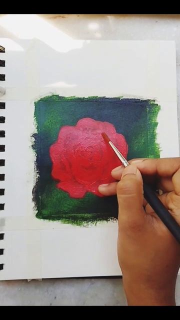 Red rose 🌹 #acrylicpainting #shortsvideo #rose #shorts смотреть онлайн