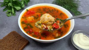 Быстрый суп с БУЛГУРОМ СУП без ВАРКИ бульона. Рецепт супа с булгуром. СУП С ФРИКАДЕЛЬКАМИ