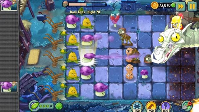 Plants vs Zombies 2 - Dark Ages Night 20 [Plants Lvl 1 & No Premium] смотреть онлайн