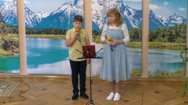 "Я разноцветные краски в руки возьму" Дима и Елена смотреть онлайн