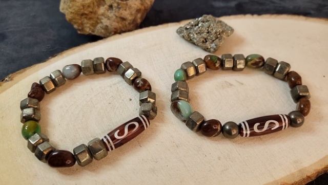 ДЕНЕЖНЫЕ МУЖСКИЕ БРАСЛЕТЫ с бусиной Дзи . #дзи#пирит смотреть онлайн