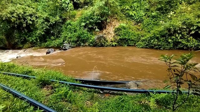 Walking in the Rain to the Jaran Kurus River Of Lombok Indonesia смотреть онлайн