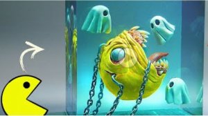 Пакман. Диорама из полимерной глины и эпоксидной смолы своими руками.