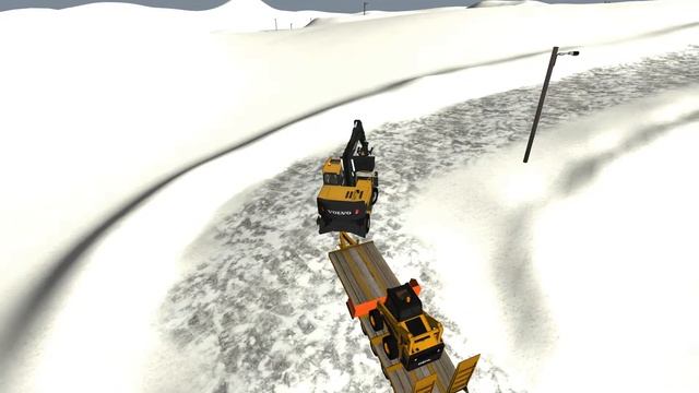 VOLVO EW160C work on snow смотреть онлайн