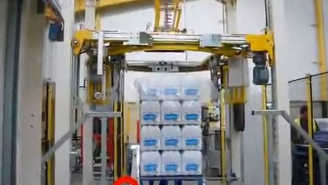 SATURN S8 pallet stretch ring wrapper in a bottling high capacity line (140 pallets/hour) смотреть онлайн