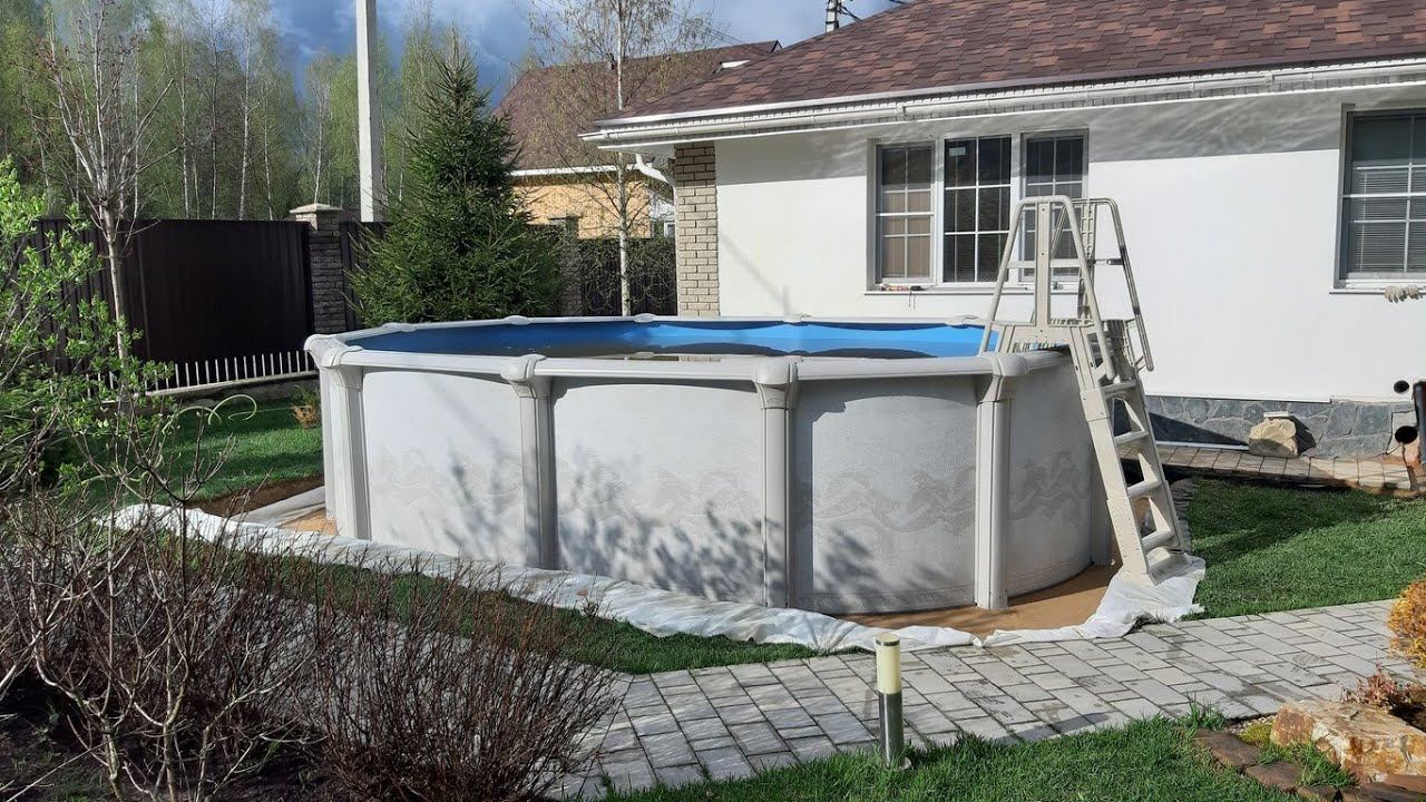 Каркасный Бассейн на даче с Подогревом от Теплообменника. Морозоустойчивый овальный бассейн для дачи смотреть онлайн