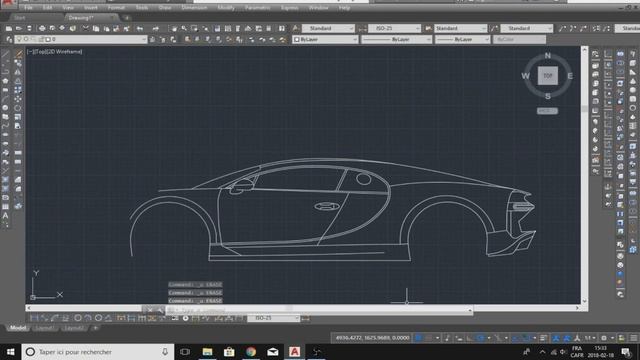 How To Design A Bugatti Chiron On AutoCAD [HD]