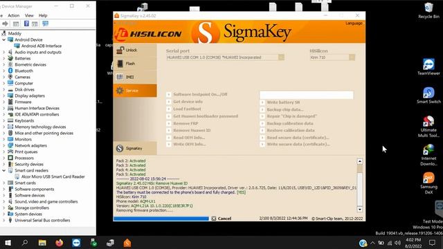 Huawei Y8p AQM-LX1 Huawei Id Remove By Testpoint Sigmakey 100%