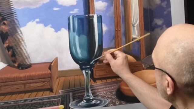 Свободная копия с картины Рене Магритта."Личные ценности".Холст на подрамнике масло 100х80см смотреть онлайн