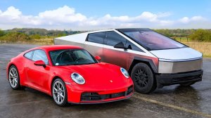 Новый Porsche 911 против Cybertruck： DRAG RACE 
carwow- Русская версия