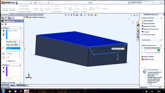 Full Downloads For Free: SolidWorks Tutorials_How to Use Boundary Cut Feature in SolidWorks 2010 смотреть онлайн
