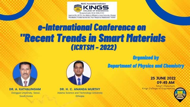 Live Streaming of e-International Conference on Recent Trends in Smart Materials ICRTSM-2022 смотреть онлайн