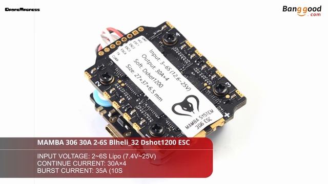 MAMBA F722 MINI Flight Controller OSD 5V/2A & 306 30A 2-6S Blheli_32 Dshot1200 смотреть онлайн