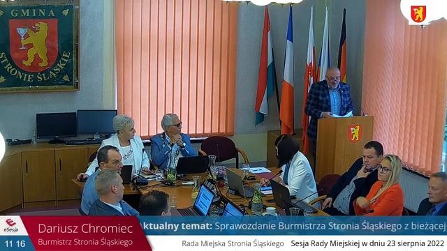 LV Sesja Rady Miejskiej Stronia Śląskiego - 23.08.2022 godz. 10.00 смотреть онлайн