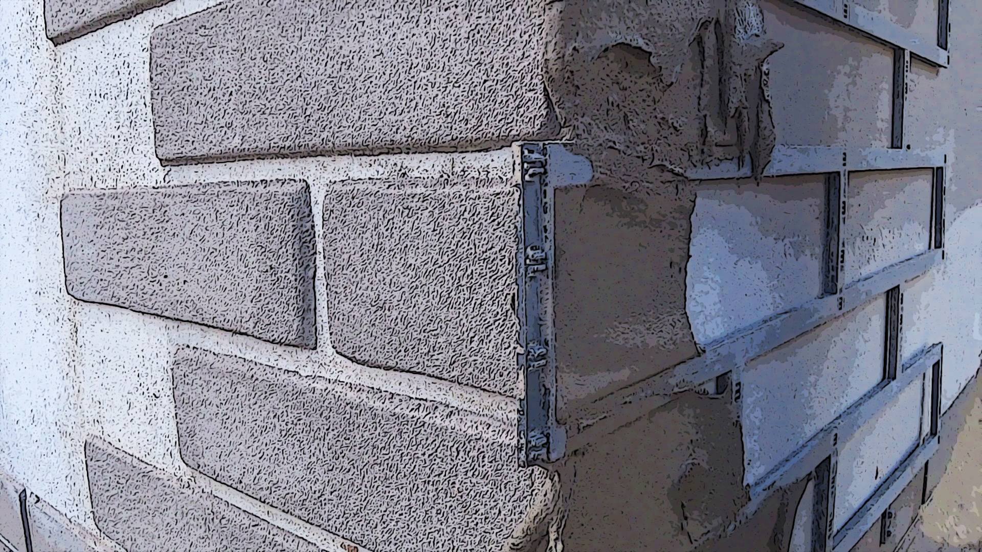 Имитация кирпичной кладки.