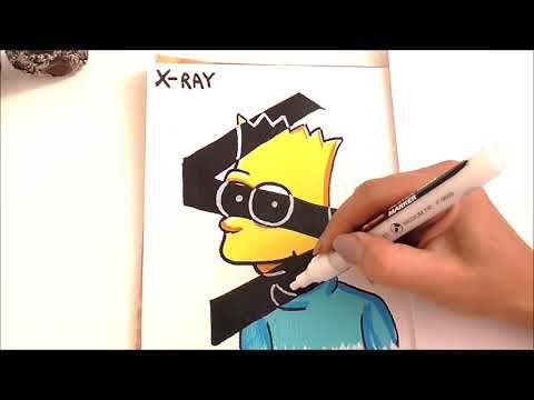 How to DRAW SIMPSON easy X-Ray effect смотреть онлайн