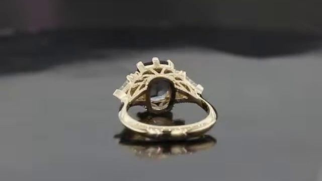 MH's Custom Gray Spinel Art Nouveau Design Engagement Ring