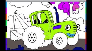 раскраска зеленый трактор, green tractor coloring