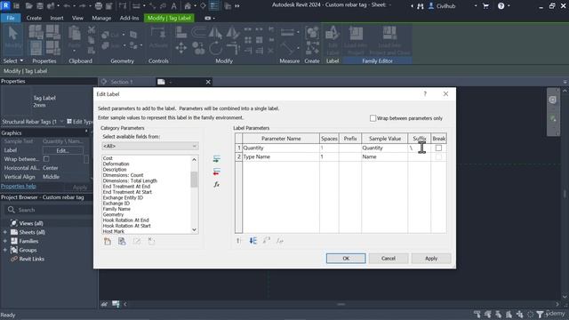 4.3. Editing Custom rebar tag смотреть онлайн