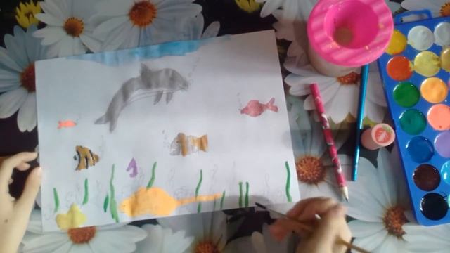 Рисую морское царство акварелью смотреть онлайн