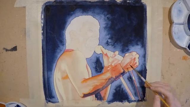 Freddie Mercury Watercolor Timelapse смотреть онлайн