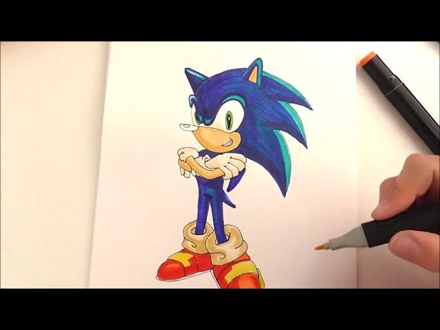 How To Draw Sonic The Hedgehog Step By Step Tutorial смотреть онлайн