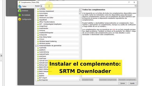 03 - Activar repositorio de complementos QGIS 2.14.22. Instalar: SRTM-Downloader; QuickMapServices. смотреть онлайн