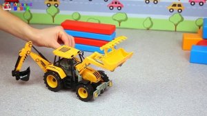 САМОСВАЛ И ЭКСКАВАТОР строят дом. Строительная техника. Мультик про машинки на русском языке