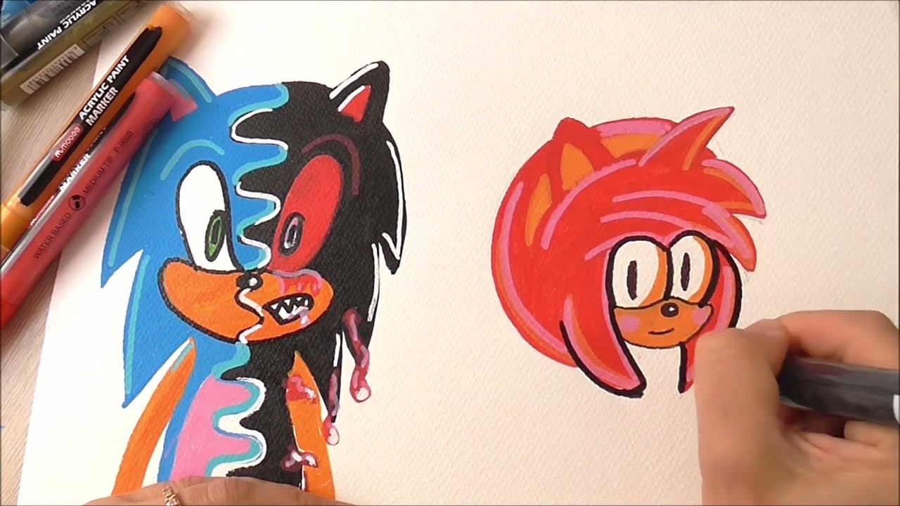 Drawing Sonic Fusion Effect with Posca Markers! смотреть онлайн