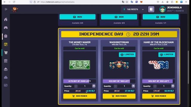 RollerCoin | Independens Day | Розпродаж | Оновлення і події які нас очікують смотреть онлайн