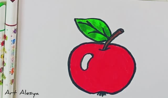 Как нарисовать яблоко! смотреть онлайн