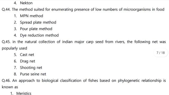 ICAR-JRF(PG) 2020 QUESTION PAPER #MCQ  #ICAR #JRF #FISHERIES #SCIENCE #AQUACULTURE #IBPS #BFSC #FIS