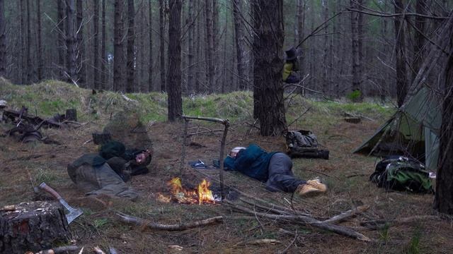 Winter Tarp Tent Camping In Pine Forest смотреть онлайн