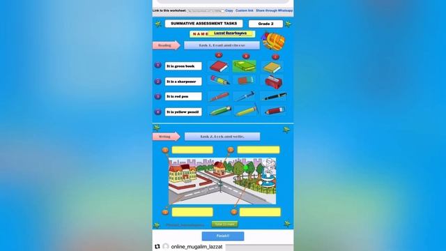 LIVEWORKSHEETS платформасында құрастырылған БЖБ ТЖБ смотреть онлайн