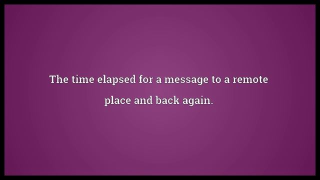 Round-trip time Meaning смотреть онлайн