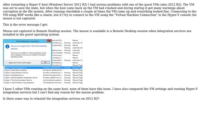 DevOps & SysAdmins: Mouse not captured in Remote Desktop session on 2012 R2 guest in Hyper-V смотреть онлайн