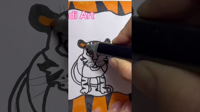 Раскраска Тигра и Серого Трактора из мультфильма Синий трактор. По полям😃 #coloring #dandiart