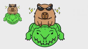 Как нарисовать капибару, отдыхающую с крокодилом. Рисование капибары легко, шаг за шагом