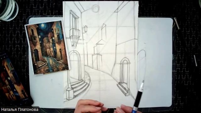 Лунная ночь (архитектурный пейзаж) часть 1 смотреть онлайн