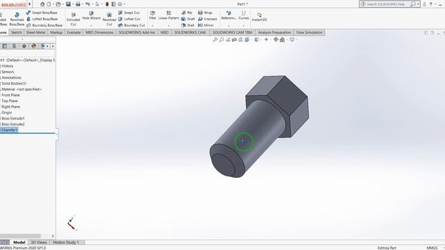 How to create a bolt in solidworks/ Как сделать болт в Solidworks смотреть онлайн