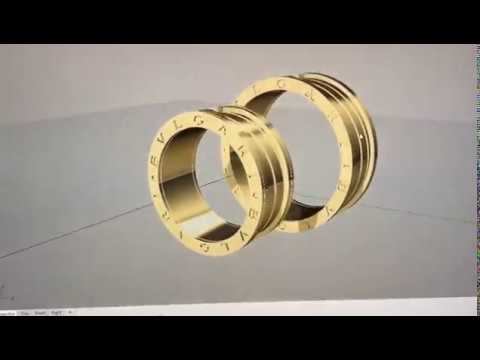 Обручальные кольца знаменитого бренда BVLGARI. 3D модель