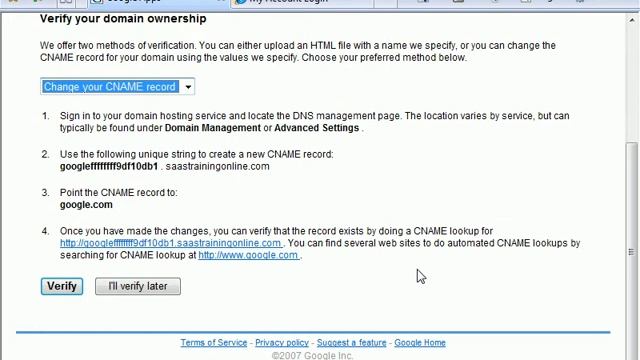 How To Modify Domain Data For Google Apps Verification
