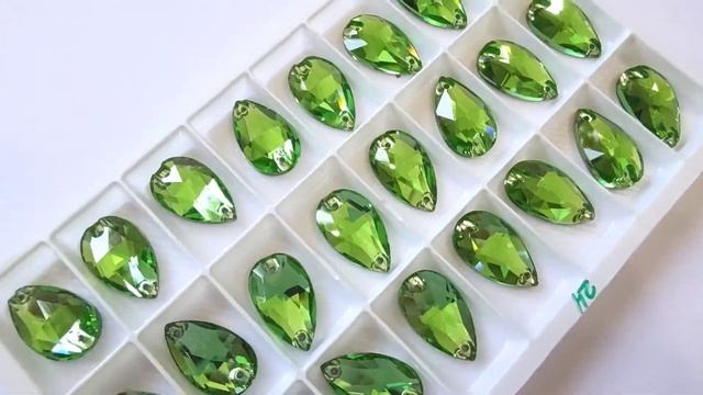 Стразы пришивные: Капля размер 10.5х18мм цвет peridot высокого качества (5A) смотреть онлайн