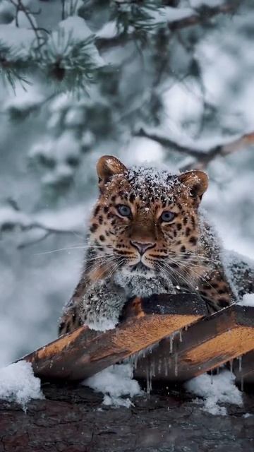 🐆❄️ Амурский леопард наслаждается снегом в Норвегии.