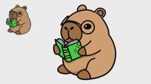 Как легко нарисовать капибару, читающую книгу