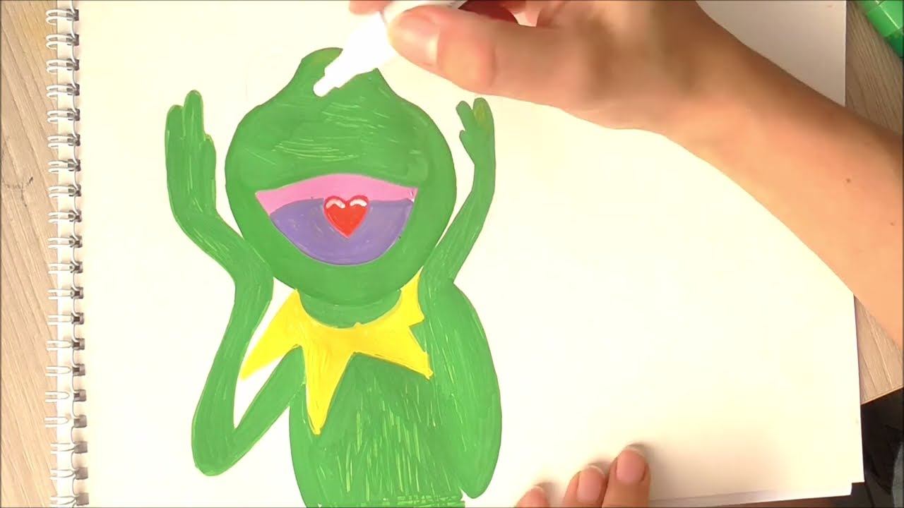 Drawing Kermit the Frog from Muppet Show смотреть онлайн